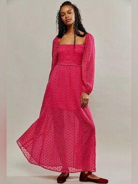 Free People Malina Maxi Dress Size XL Strangelove Pink NWT